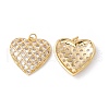 Rack Plating Brass Micro Pave Clear Cubic Zirconia Pendants ZIRC-C040-09G-1