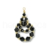 Imitation Austrian Crystal Beads with Eco-Friendly Copper Wire and Brass Beads Pendants PALLOY-JF03286-1
