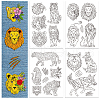 4 Sheets 11.6x8.2 Inch Stick and Stitch Embroidery Patterns DIY-WH0455-134-1