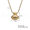 Golden Tone Stainless Steel Crystal Rhinestone Round Snake Chain Pendant Necklaces PW-WG040E8-02-1