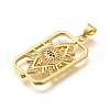 Rack Plating Brass Micro Pave Cubic Zirconia Pendants KK-L226-014G-2