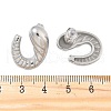 304 Stainless Steel Spiral Croissant Stud Earrings for Women EJEW-Z095-01P-5