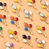 40Pcs 8 Colors Alloy Enamel Pendants ENAM-CJ0002-37-3