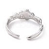 Plastic Round Beaded Open Cuff Ring RJEW-D119-05P-3