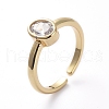 Mother's Day Rings Adjustable Brass Cuff Finger Rings RJEW-G096-04G-1