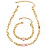 Square Alloy Enamel Cable Chain Necklaces & Bracelets & Rings Sets FS-WG26D3B-01-5