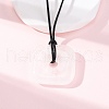 Natural Quartz Crystal Square Pendants Black PU Leather Cord Necklaces NJEW-K285-01A-3