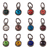 48Pcs 12 Colors Alloy Rhinestone Charms FIND-TA0001-36B-1