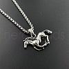 Stainless Steel Horse Animal Pendant Punk Street Hip-hop Necklaces OH9267-2