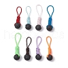 8Pcs 8 Colors Round Natural Lava Rock Pendant Decorations PALLOY-JF03445-1