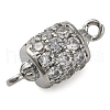 Brass Micro Pave Clear Cubic Zirconia Hollow Column Connector Charms KK-A230-05F-P-2