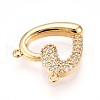 Brass Micro Pave Cubic Zirconia Charms KK-N261-02G-2