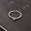 Heart Clear Cubic Zirconia Cuff Rings RJEW-G337-14G-2