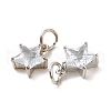 Rack Plating Brass Clear Cubic Zirconia Pendants KK-E081-03P-3