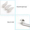 CHGCRAFT 6 Pairs Alloy Wing Brooch for Backpack Clothes JEWB-CA0001-31-5