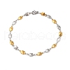 Stainless Steel Square Link Chain Bracelets for Women Men BJEW-M319-01D-GP-1