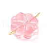 7Pcs 7 Colors Transparent Spray Painted Glass Connector Charms PALLOY-JF03520-02-4