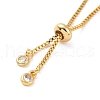Enamel Heart with Evil Eye Link Slider Bracelet with Cubic Zirconia BJEW-E015-05G-M-5