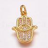 Brass Micro Pave Cubic Zirconia Pendants ZIRC-G099-39G-1