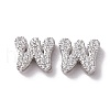 925 Sterling Silver Micro Pave Cubic Zirconia Beads STER-Z005-15P-W-1