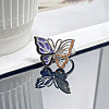 Brass Enamel Cuff Rings for Women WG2BDC6-04-1