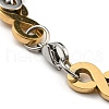 Two Tone 304 Stainless Steel Infinity Link Chain Bracelet BJEW-B078-07GP-3