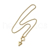 304 Stainless Steel Heart Pendant Rope Chain Necklaces for Women NJEW-C088-04G-2