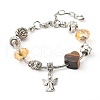 Heart Angel Clover Flowers European Bracelet for Teen Girl Women BJEW-JB06849-04-1