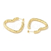 Rack Plating Twist Heart Brass Stud Earrings for Women EJEW-P272-03A-G-2