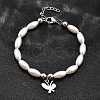 304 Stainless Steel Butterfly Charm Bracelets for Women BJEW-C098-08P-2