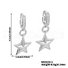 Elegant Brass Clear Cubic Zirconia Star Hoop Earrings OY2885-1-3