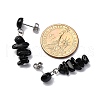 Natural Obsidian Dangle Stud Earrings EJEW-JE06371-07-4