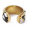 Glass Seed Beads Triangle Open Cuff Rings RJEW-MZ00020-4