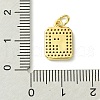 Rack Plating Brass Micro Pave Clear Cubic Zirconia Charms KK-G501-01F-G-3