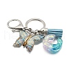 26Pcs Transparent Epoxy Resin & Transparent Acrylic & Faux Suede Tassel Keychain KEYC-JKC01202-03-3