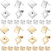 Unicraftale Rhombus 32Pcs 4 Styles 304 Stainless Steel Stud Earring Findings STAS-UN0022-84-8