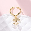 Brass Micro Pave Cubic Zirconia Open Cuff Rings for Women RJEW-U057-18G-02-2