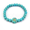 Minimalist European Style Constellation Synthetic Turquoise Beaded Stretch Bracelets for Women XC6059-9-1