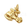 Brass Micro Pave Cubic Zirconia Pendants KK-P308-64G-2