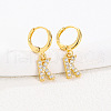 Brass Micro Pave Clear Cubic Zirconia Hoop Earrings FS-WGAF6E5-18-1