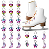 24Pcs 3 Styles Star & Moon & Heart Glass Shoes Charms PALLOY-PH01715-1
