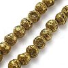 Electroplated Natural Lava Rock Beads Strands G-A251-D01-01C-2