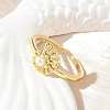 Brass Open Cuff Rings for Women RJEW-A061-02G-5