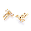 Brass Micro Pave Cubic Zirconia Charms KK-N263-79B-G-2