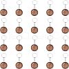 Engraved Wooden Flat Round Pendant Keychains FIND-WH0150-17-1