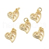 Brass Micro Pave Clear Cubic Zirconia Charms KK-E068-VB186-3