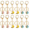  4 Sets Alloy Enamel Pendants Keychains KEYC-NB0001-36-1