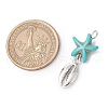 7Pcs 7 Styles Dyed Synthetic Turquoise Starfish & Alloy Sea Animals Pendants PALLOY-JF03752-01-2