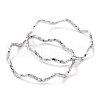 Non-Tarnish 304 Stainless Steel Textured Wave Finger Rings RJEW-G298-02P-2