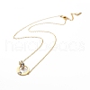 Ion Plating(IP) 304 Stainless Steel with Rhinestone Pendant Necklace NJEW-K252-08G-1